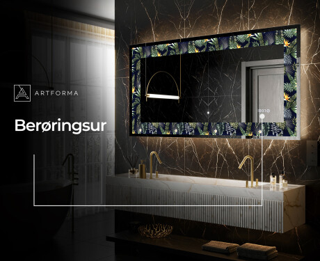 Dekorations spejl med LED - Vintage Leaves #6