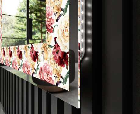 Dekorations spejl med LED - Flowers Full Of Colors #3