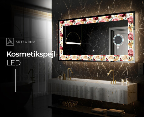 Dekorations spejl med LED - Flowers Full Of Colors #9