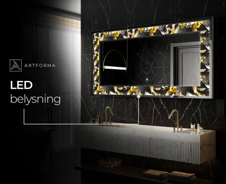 Dekorations spejl med LED - Floral Symmetries #7