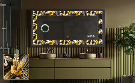 Dekorations spejl med LED - Floral Symmetries