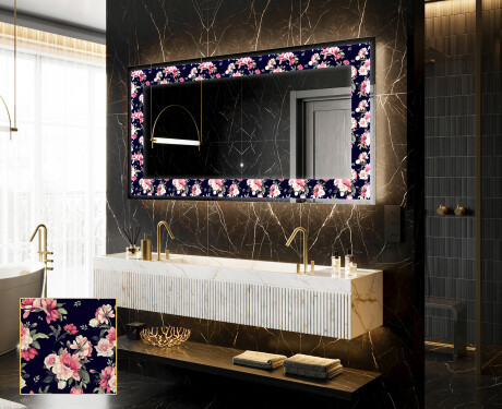 Dekorations spejl med LED - Floral Layouts