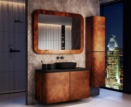 Afrundet spejl med stenramme L293