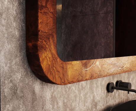 Afrundet spejl med stenramme L293 #3