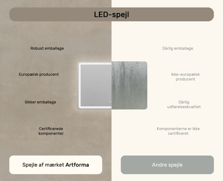 Badeværelsesspejl med lys 100x70cm med Dual color, Berøringskontakt, Varmemåtte, Bluetooth højtaler - L141 #7