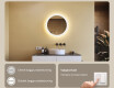 Rundt LED-lysbadværelsesspejl 60 cm med Dual color, Berøringskontakt #4