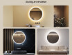 Rundt badeværelsesspejl med LED-belysning 80 cm med Dual color, Berøringskontakt #2