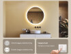 Rundt badeværelsesspejl med LED-belysning 80 cm med Dual color, Berøringskontakt #4