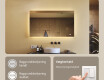 Rektangulært badeværelsesspejl med LED-belysning 80x60/60x80 cm, tofarvet, berøringskontakt, varmemåtte #3
