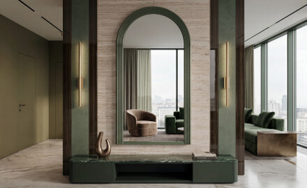 Moderne spejl med lakeret ARCUS MDF-ramme