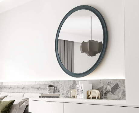 Rundt spejl med MDF finish L300