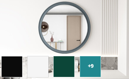 Rundt spejl med MDF finish L300