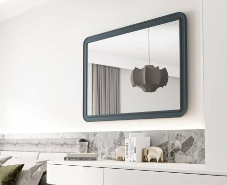 Afrundet spejl med MDF-ramme L299