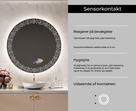 Rundt vægspejle med LED lys L35 #6