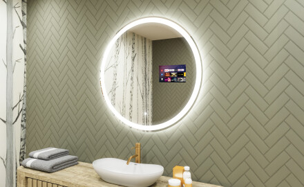 Rundt vægspejle med LED lys L76 90cm - SmartScreen, DualColor