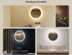 Runde badeværelsesspejle med LED-belysning  med Dual color, Berøringskontakt, Varmemåtte #2