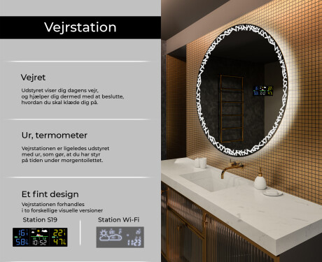 Rundt vægspejle med LED lys L115 #2
