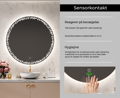 Rundt vægspejle med LED lys L115 #6