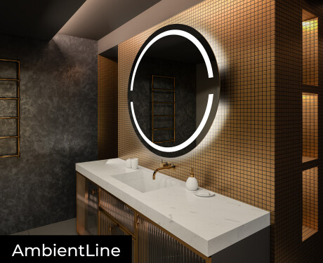 Rundt spejl badeværelse med lys L118 #3