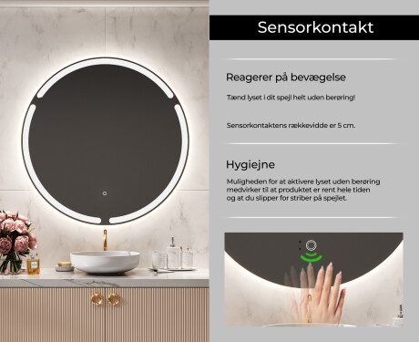Rundt vægspejle med LED lys L119 #6