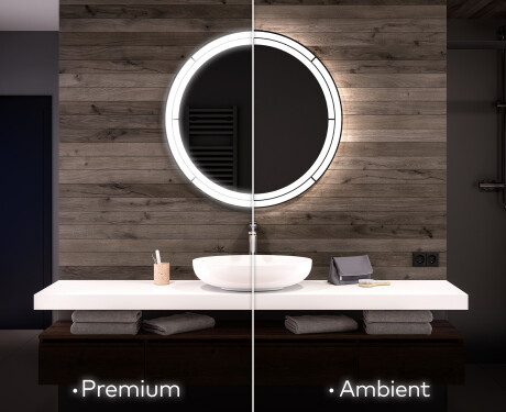 Rundt spejl badeværelse med lys L122 #1