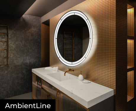 Rundt spejl badeværelse med lys L122 #3