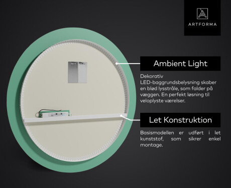 Rundt vægspejle med LED lys L123 #3
