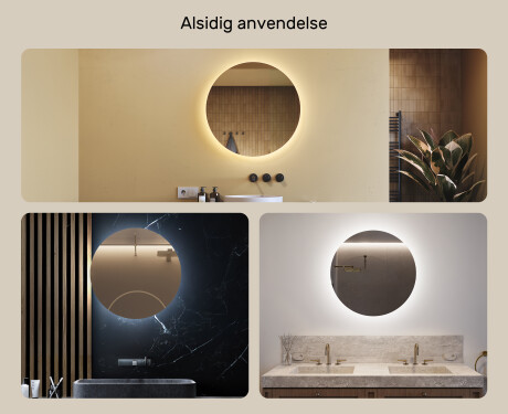 Rundt vægspejle med LED lys 70cm med koldt LED-lys 7000K, varmt lys 3000K eller neutralt lys 4500K #2