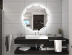 Rundt spejl med lys til badeværelse batteridrevne L117 #5