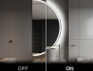 Elegant LED Halvcirkelformet Spejl - Til Badeværelse A222 #3