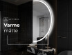 Elegant LED Halvcirkelformet Spejl - Til Badeværelse A222 #8