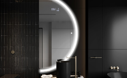 Elegant LED Halvcirkelformet Spejl - Til Badeværelse A222