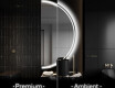 Elegant LED Halvcirkelformet Spejl - Til Badeværelse A223