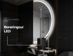 Elegant LED Halvcirkelformet Spejl - Til Badeværelse A223 #7