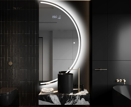 Elegant LED Halvcirkelformet Spejl - Til Badeværelse A223 #9