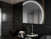 Elegant LED Halvcirkelformet Spejl - Til Badeværelse Q221
