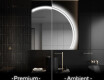Elegant LED Halvcirkelformet Spejl - Til Badeværelse Q222