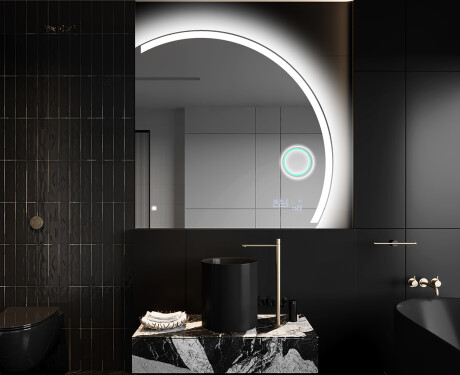 Elegant LED Halvcirkelformet Spejl - Til Badeværelse Q222 #10