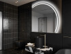 Elegant LED Halvcirkelformet Spejl - Til Badeværelse Q223