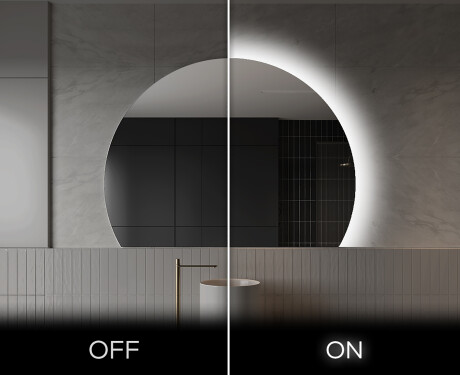 Elegant LED Halvcirkelformet Spejl - Til Badeværelse W221 #3