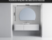 Elegant LED Halvcirkelformet Spejl - Til Badeværelse W221 #4