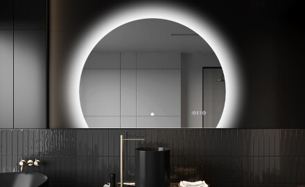 Elegant LED Halvcirkelformet Spejl - Til Badeværelse W221
