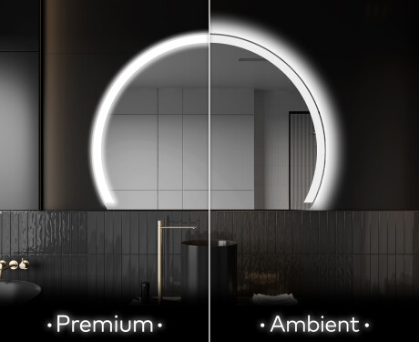 Elegant LED Halvcirkelformet Spejl - Til Badeværelse W222