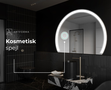 Elegant LED Halvcirkelformet Spejl - Til Badeværelse W222 #6
