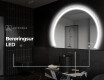 Elegant LED Halvcirkelformet Spejl - Til Badeværelse W222 #9