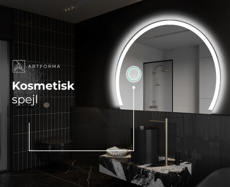 Elegant LED Halvcirkelformet Spejl - Til Badeværelse W222 #5