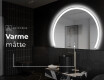 Elegant LED Halvcirkelformet Spejl - Til Badeværelse W222 #9