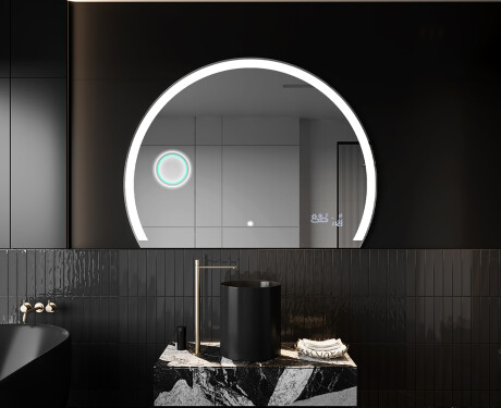 Elegant LED Halvcirkelformet Spejl - Til Badeværelse W222 #10