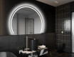 Elegant LED Halvcirkelformet Spejl - Til Badeværelse W223
