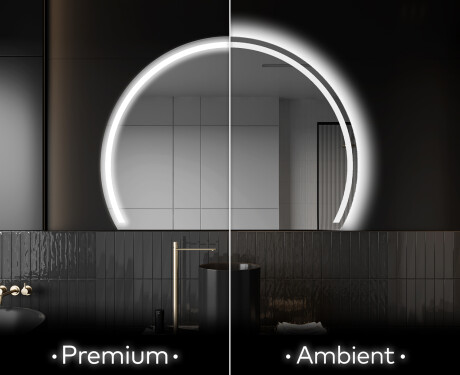 Elegant LED Halvcirkelformet Spejl - Til Badeværelse W223
